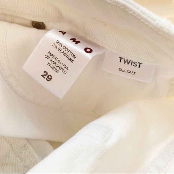 AMO Twist Sea Salt White Crop Jeans - Picture 6 of 7